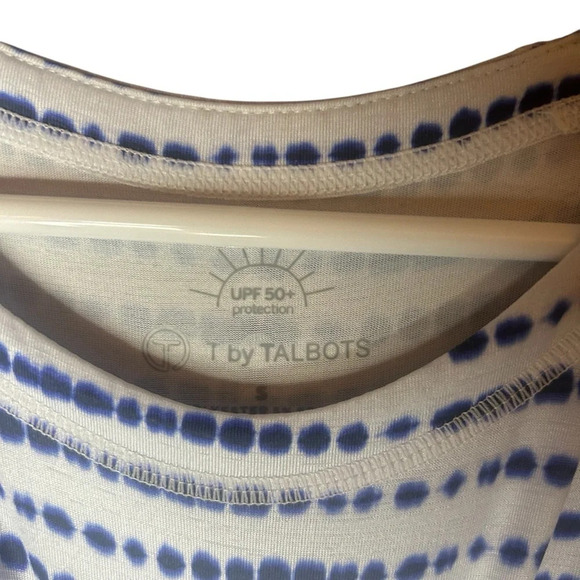 Talbots sun shirt UPF 50 tie die blue stripes size small - Picture 4 of 9